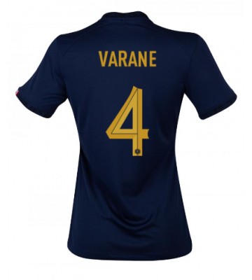 Frankrig Raphael Varane #4 Hjemmebanetrøje Dame VM 2022 Kort ærmer